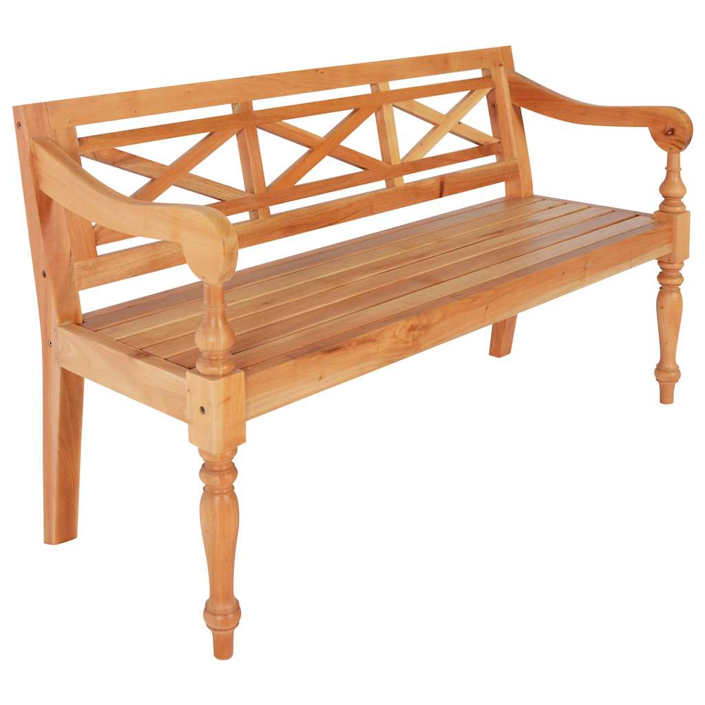 vidaXL Ławka Batavia, 123 cm, lite drewno mahoniowe, jasnobrązowa