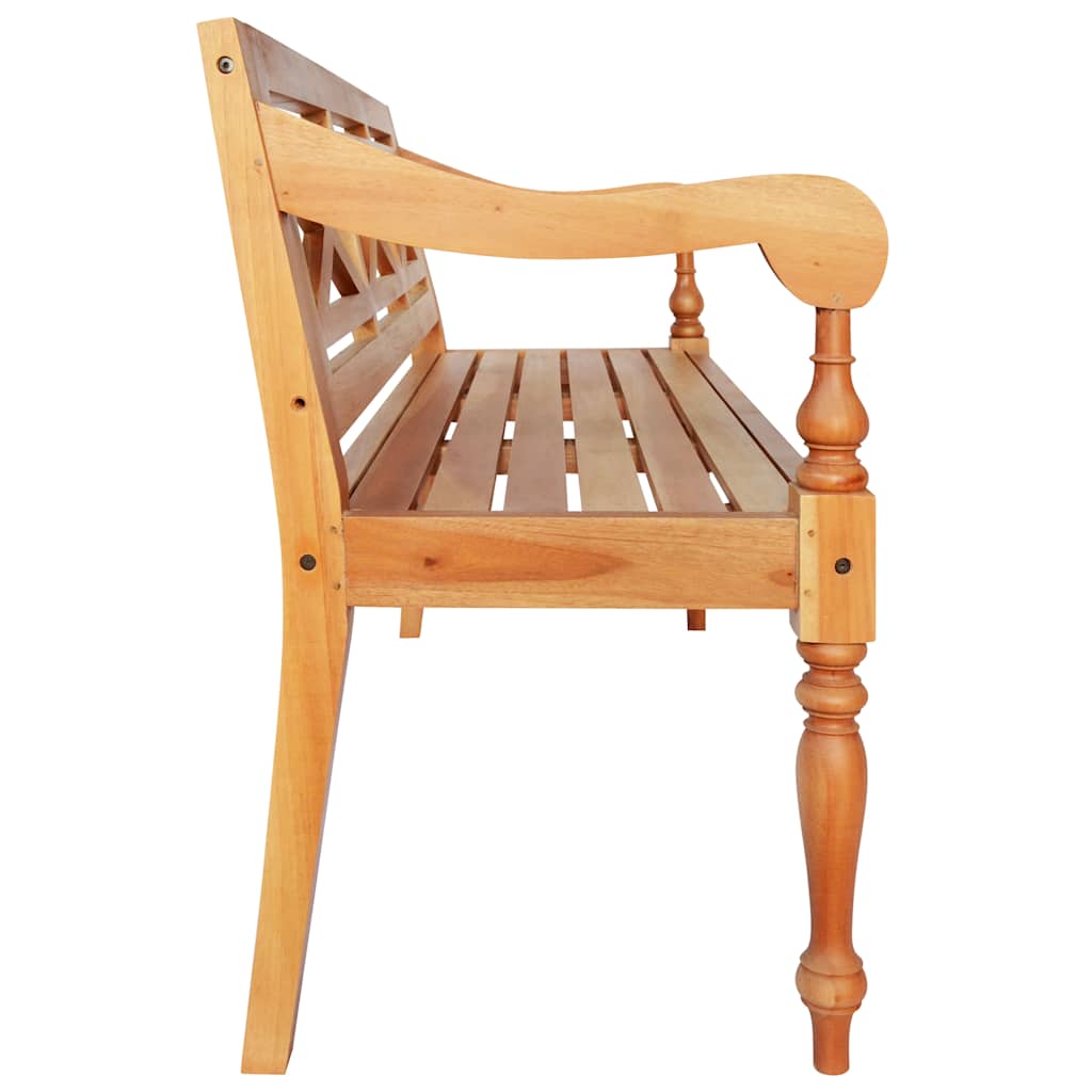 vidaXL Ławka Batavia, 123 cm, lite drewno mahoniowe, jasnobrązowa