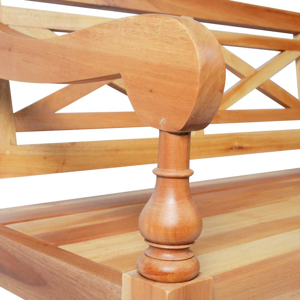 vidaXL Ławka Batavia, 123 cm, lite drewno mahoniowe, jasnobrązowa