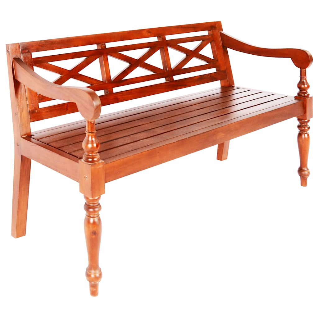 vidaXL Ławka Batavia, 123 cm, lite drewno mahoniowe, ciemnobrązowa