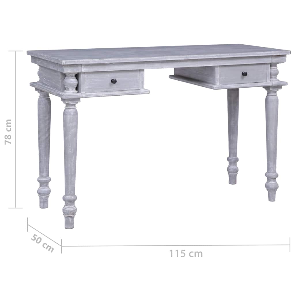 vidaXL Biurko, 115x50x78 cm, lite drewno mahoniowe