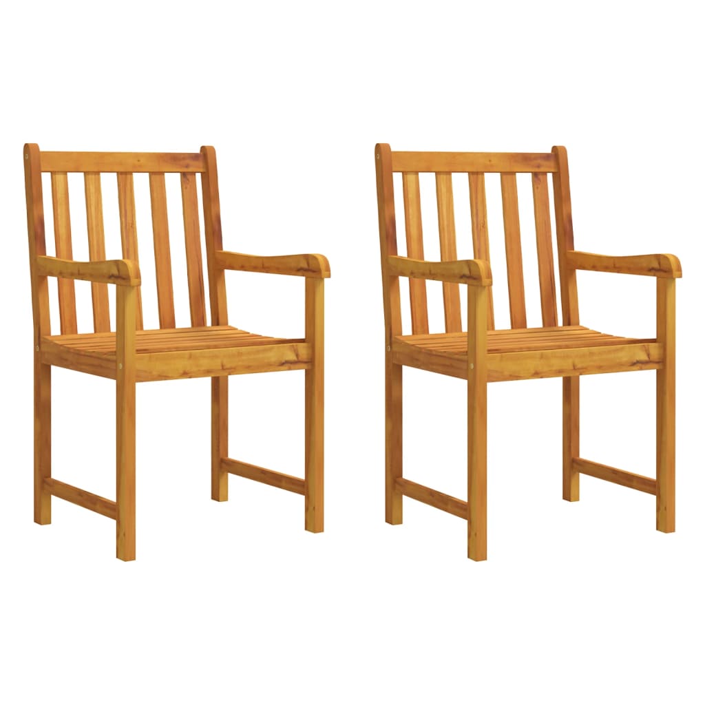 vidaXL Krzesła ogrodowe 2 pcs naturalny Lite Drewno Akacji