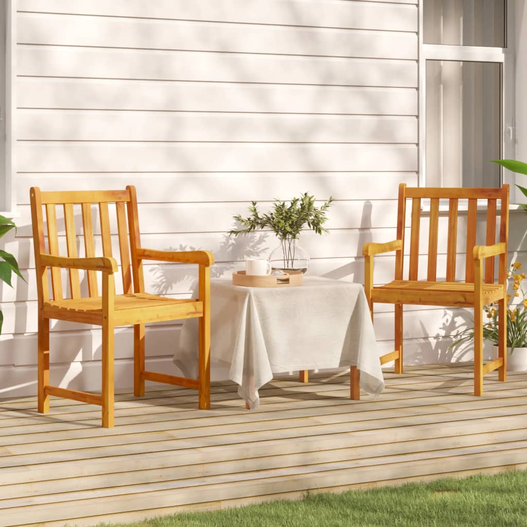 vidaXL Krzesła ogrodowe 2 pcs naturalny Lite Drewno Akacji