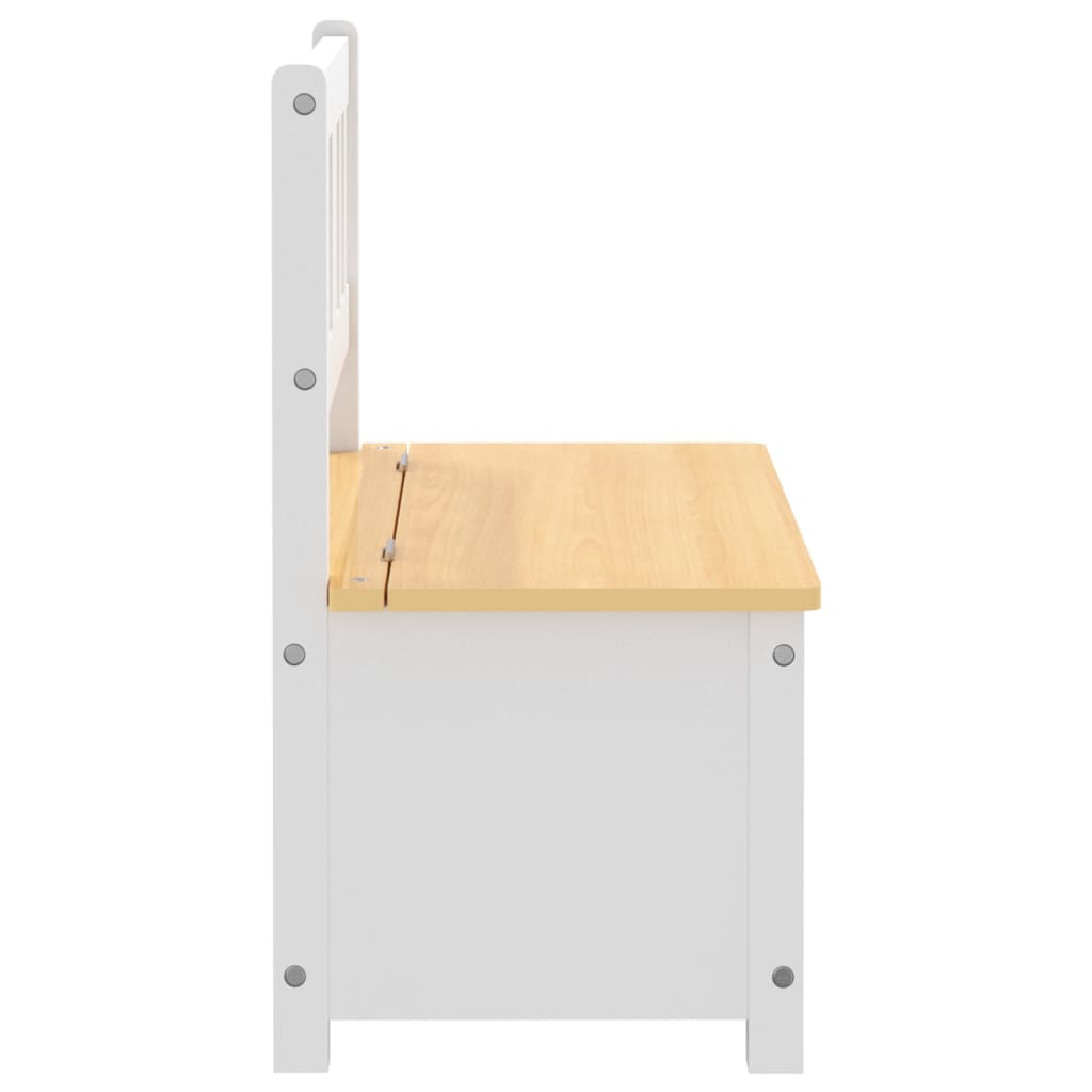 vidaXL Ławka dla dzieci, ze schowkiem, biało-beżowa, 60x30x55 cm, MDF