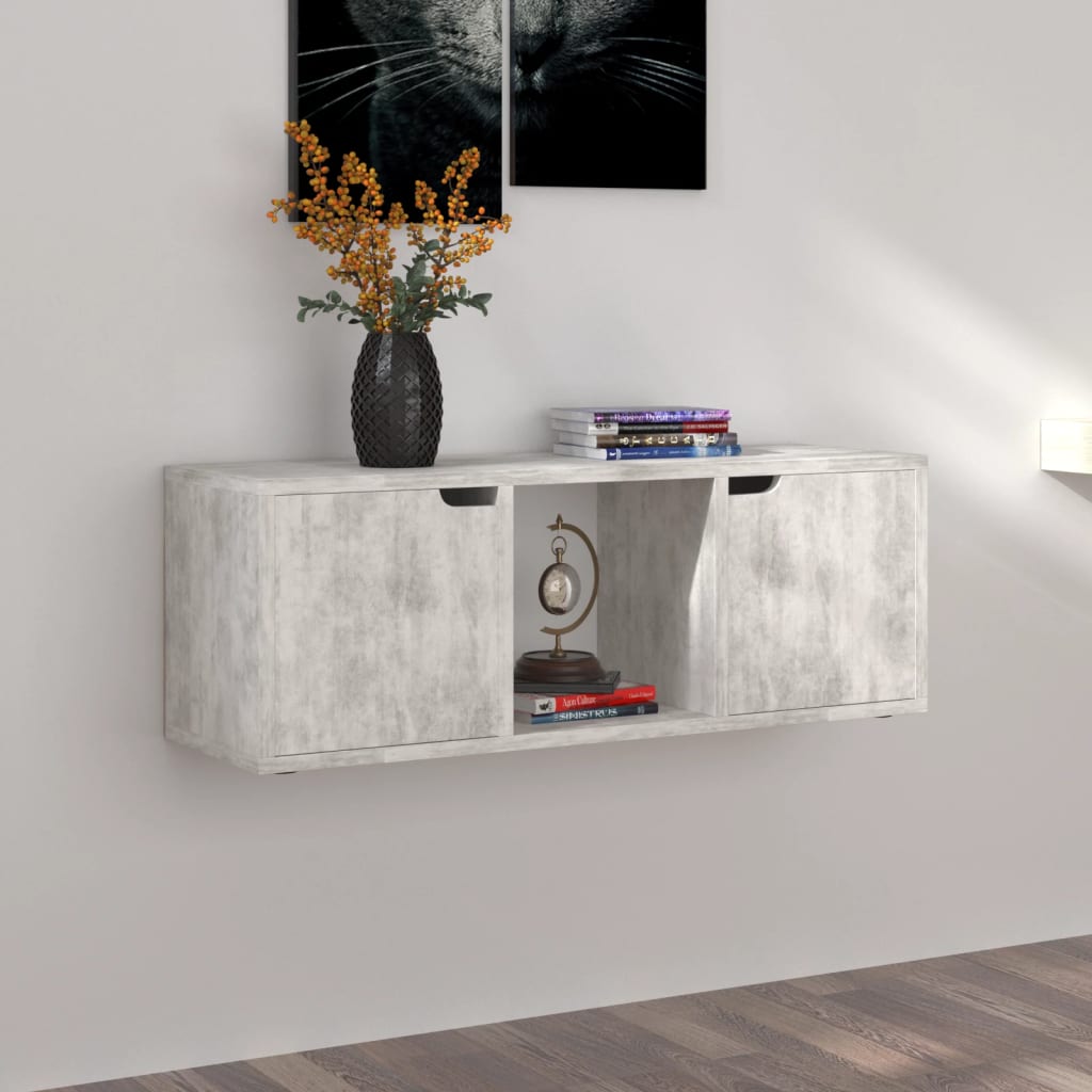 vidaXL Szafka pod telewizor, wzór betonu, 88,5x27,5x30,5 cm
