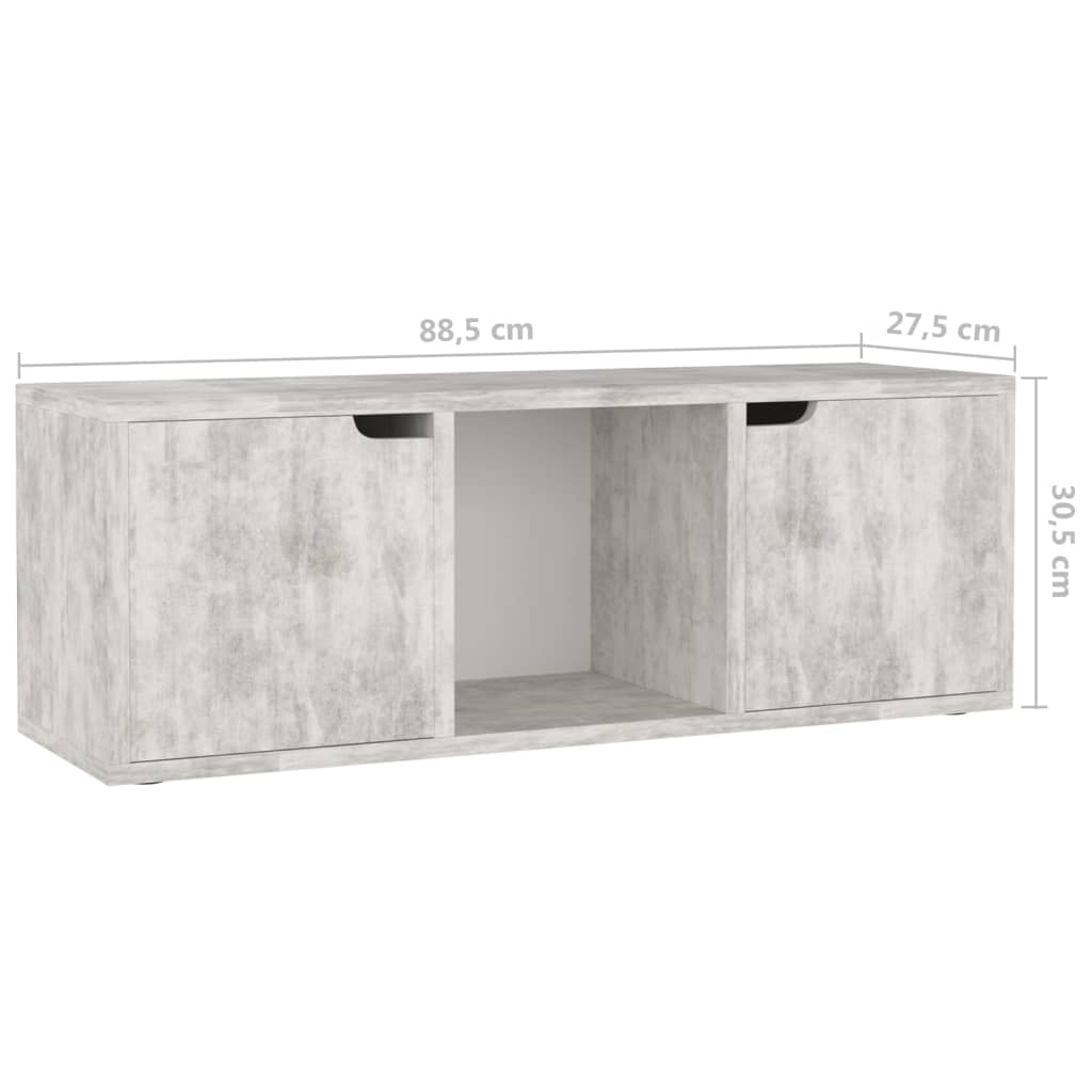 vidaXL Szafka pod telewizor, wzór betonu, 88,5x27,5x30,5 cm