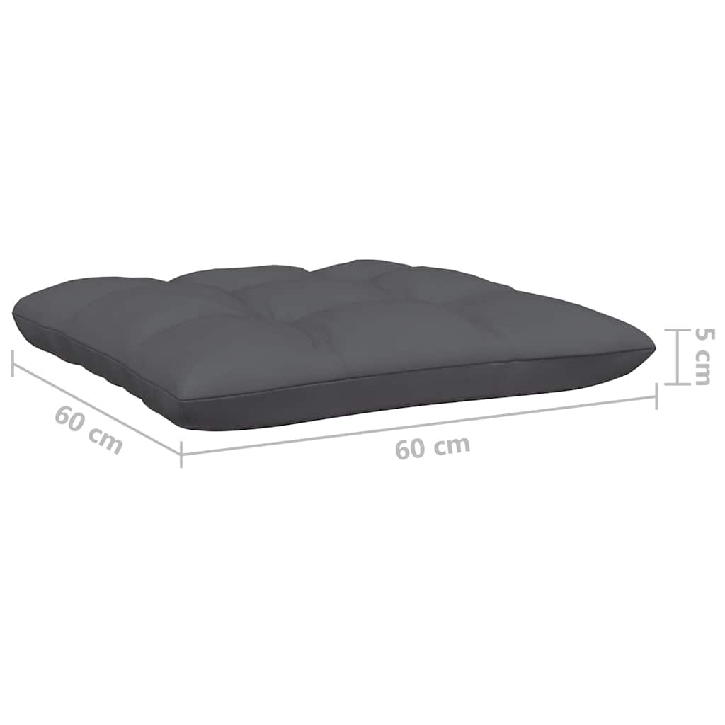 vidaXL Ogrodowa sofa środkowa z antracytowymi poduszkami, szare drewno