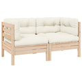 vidaXL 2-osobowa sofa ogrodowa z kremowymi poduszkami, drewno sosnowe