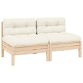 vidaXL 2-osobowa sofa ogrodowa z kremowymi poduszkami, drewno sosnowe