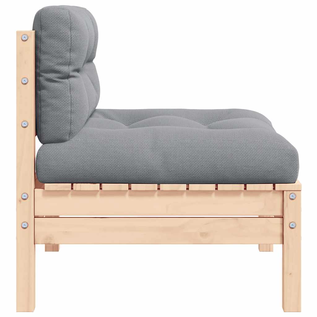 vidaXL 2-osobowa sofa ogrodowa z kremowymi poduszkami, drewno sosnowe