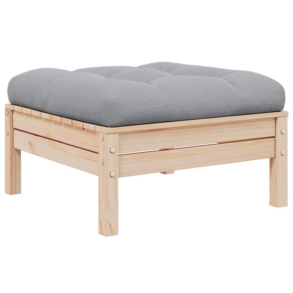 vidaXL 2-osobowa sofa ogrodowa z szarymi poduszkami, drewno sosnowe