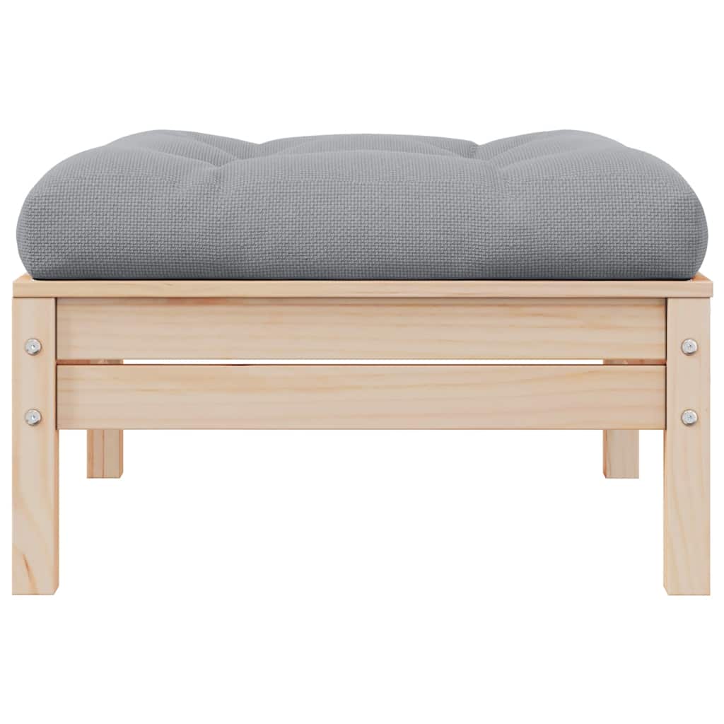 vidaXL 2-osobowa sofa ogrodowa z szarymi poduszkami, drewno sosnowe