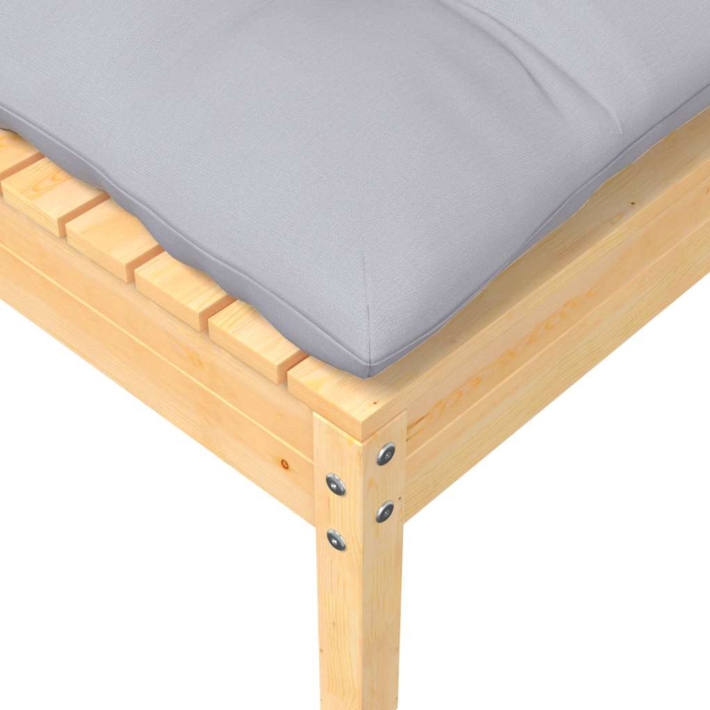 vidaXL 2-osobowa sofa ogrodowa z szarymi poduszkami, drewno sosnowe