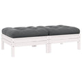 vidaXL 2-osobowa sofa ogrodowa z poduszkami, biała, drewno sosnowe