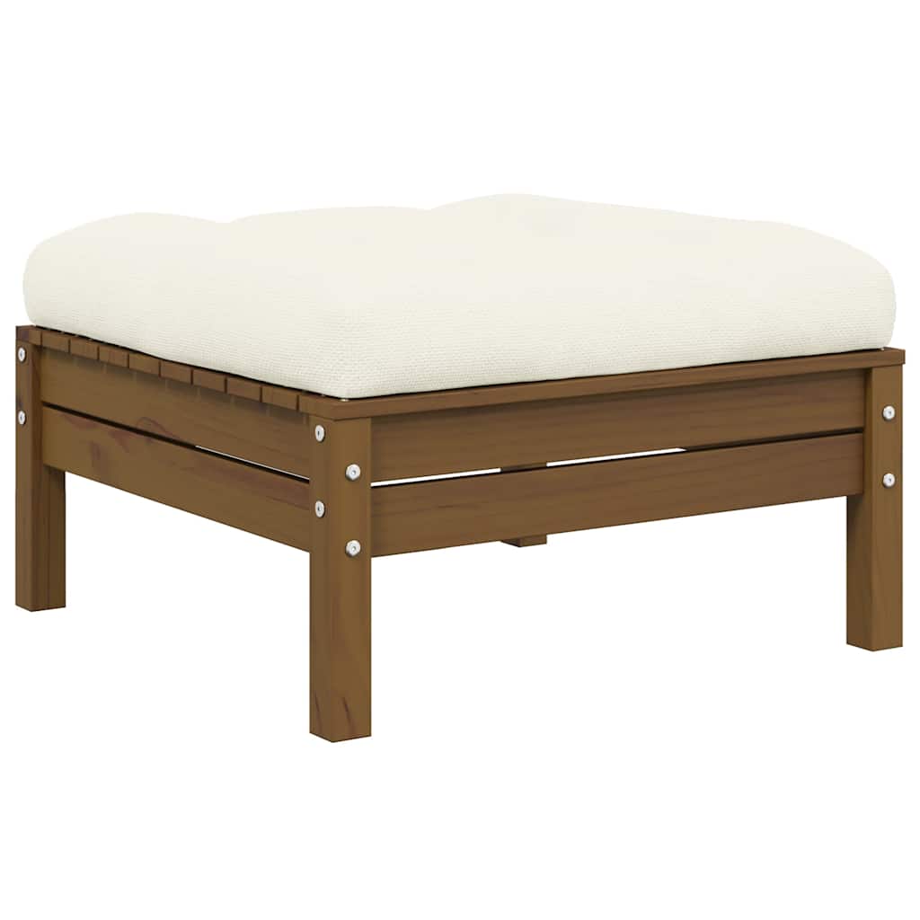 vidaXL 2-osobowa sofa ogrodowa z kremowymi poduszkami, drewno sosnowe