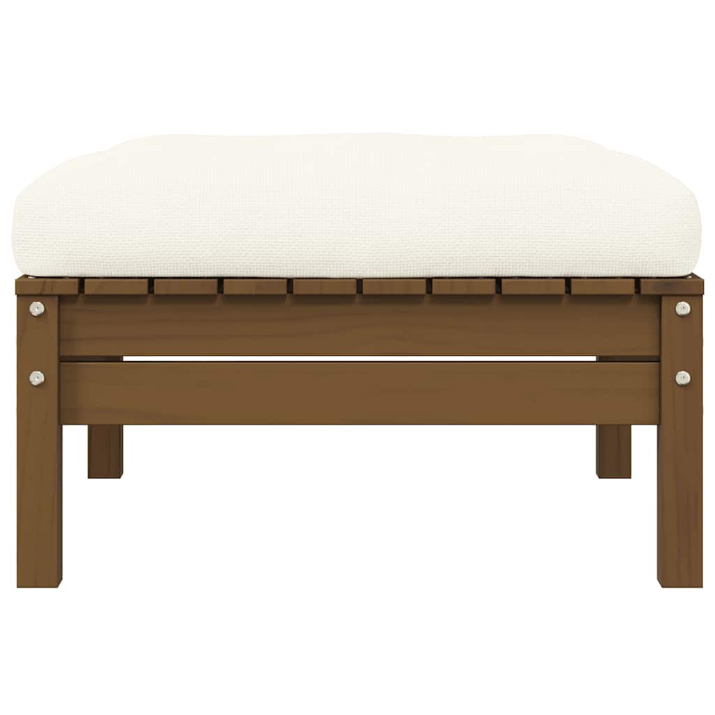vidaXL 2-osobowa sofa ogrodowa z kremowymi poduszkami, drewno sosnowe
