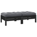 vidaXL 2-osobowa sofa ogrodowa z poduszkami, czarna, drewno sosnowe