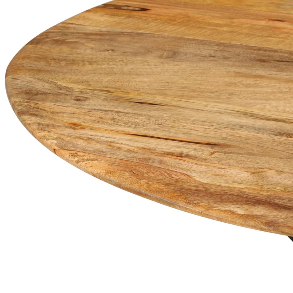 vidaXL Stół do jadalni, Ø110x78 cm, lite drewno mango i stal