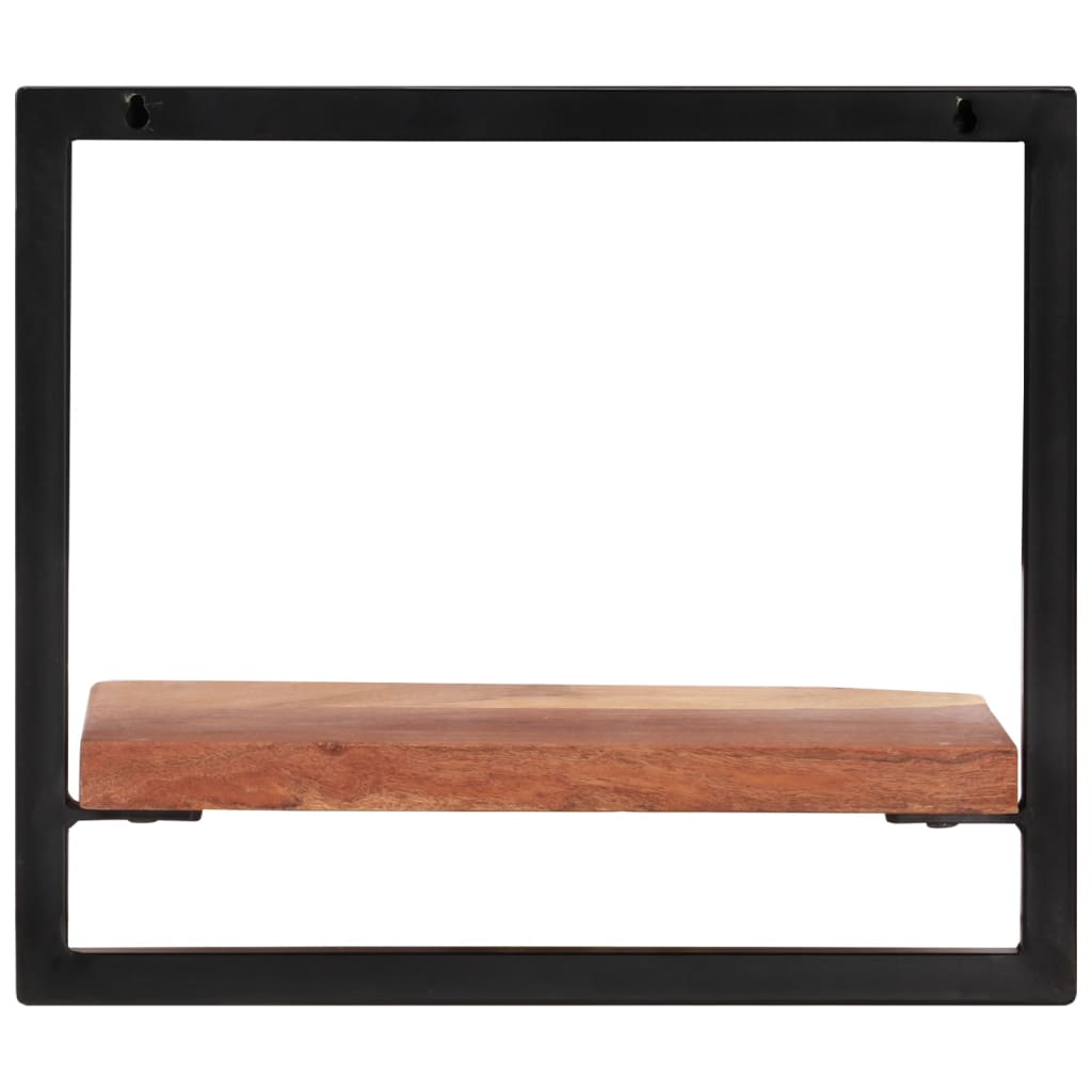 vidaXL Półki ścienne, 2 szt., 40x24x35 cm, lite drewno akacjowe i stal
