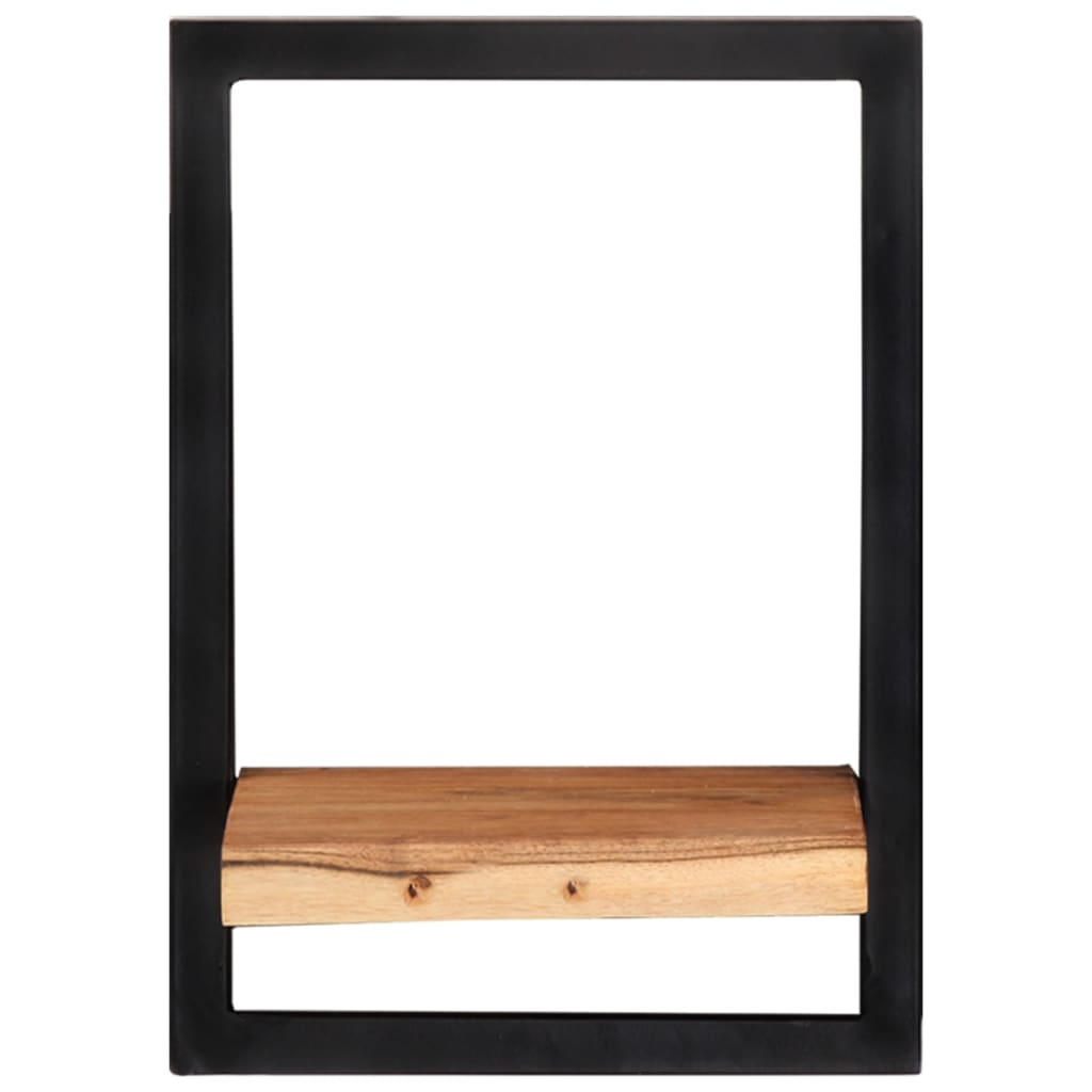 vidaXL Półki ścienne, 2 szt., 25x25x35 cm, lite drewno akacjowe i stal