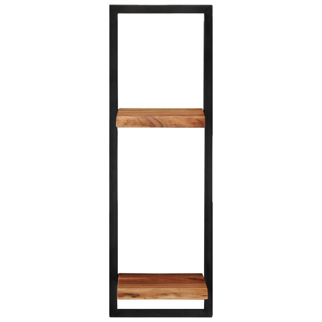vidaXL Półki ścienne, 2 szt., 25x25x75 cm, lite drewno akacjowe i stal