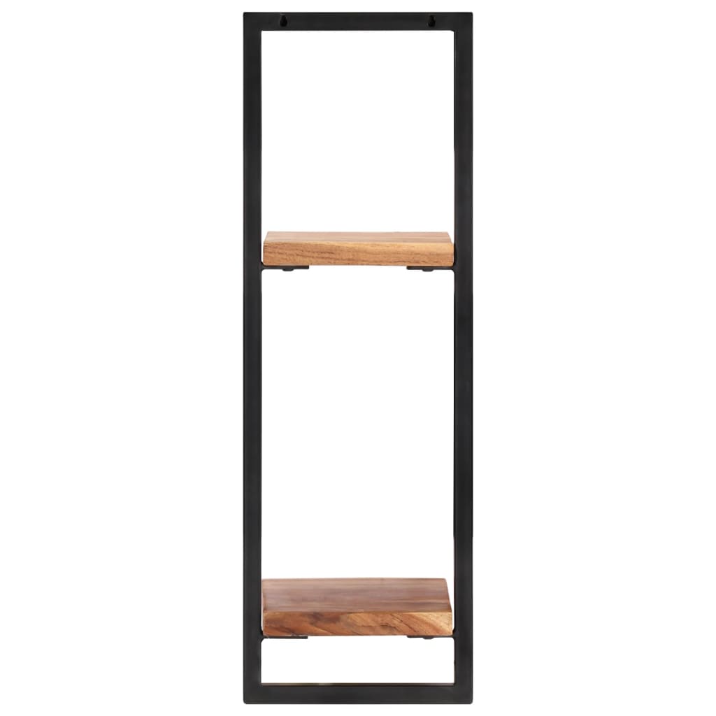 vidaXL Półki ścienne, 2 szt., 25x25x75 cm, lite drewno akacjowe i stal