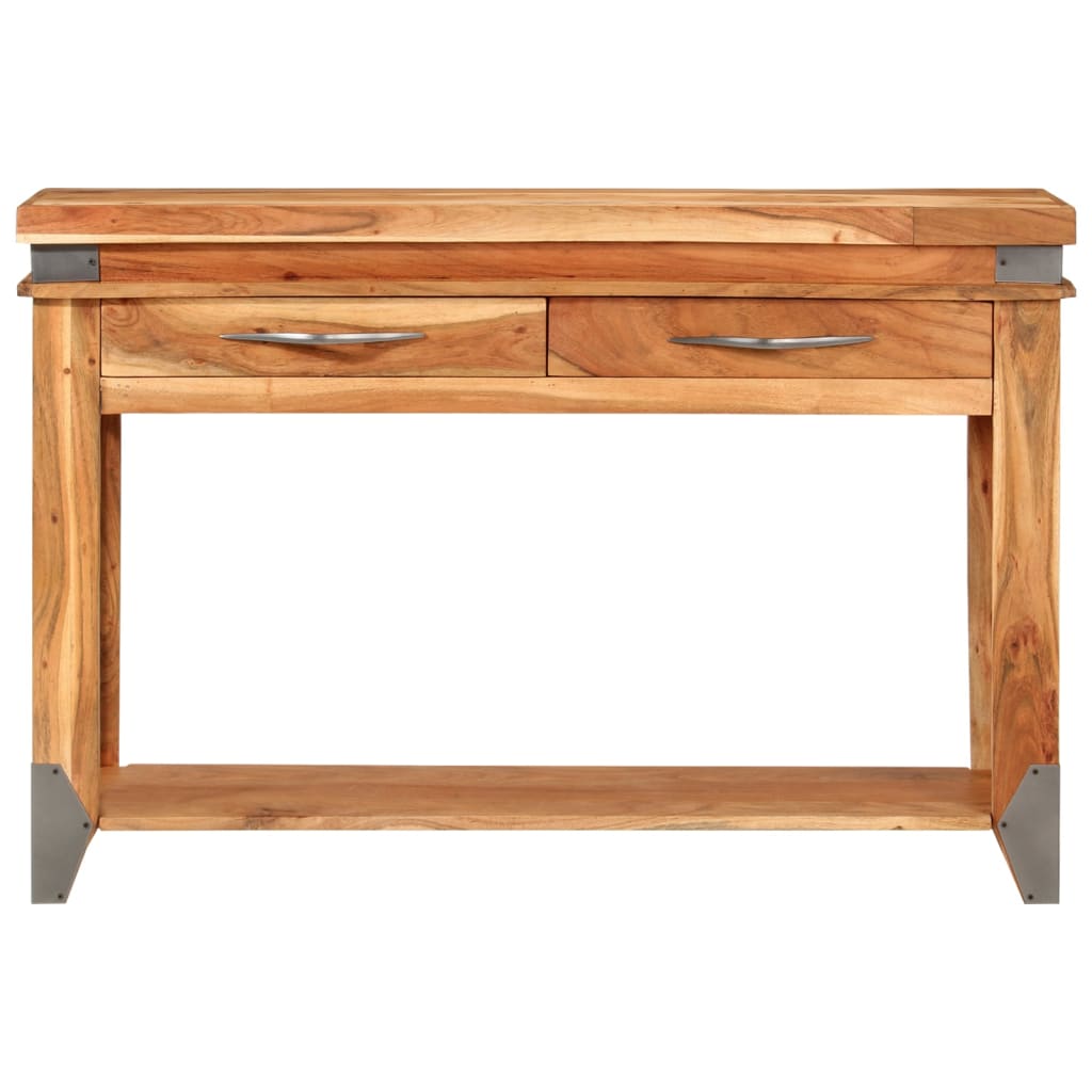 vidaXL Stolik konsolowy, 110x34x74 cm, lite drewno akacjowe