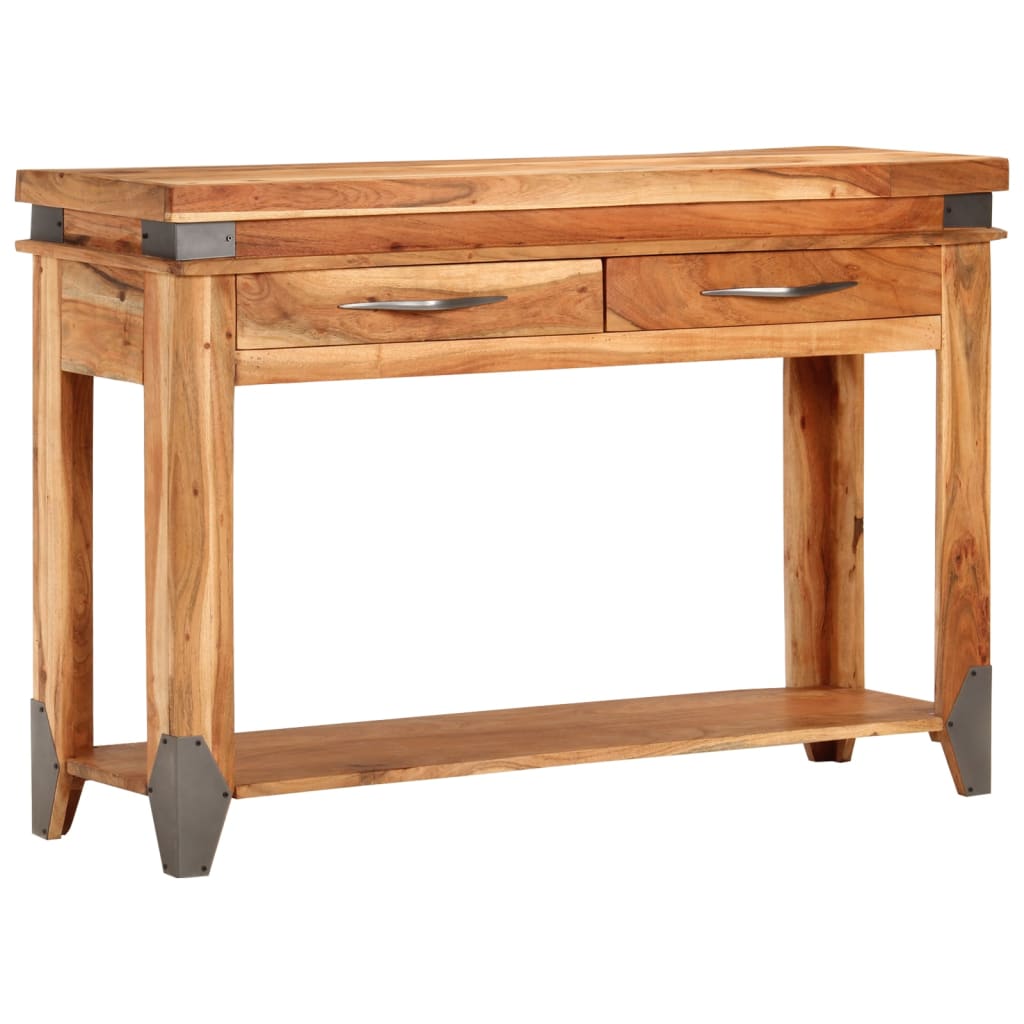 vidaXL Stolik konsolowy, 110x34x74 cm, lite drewno akacjowe