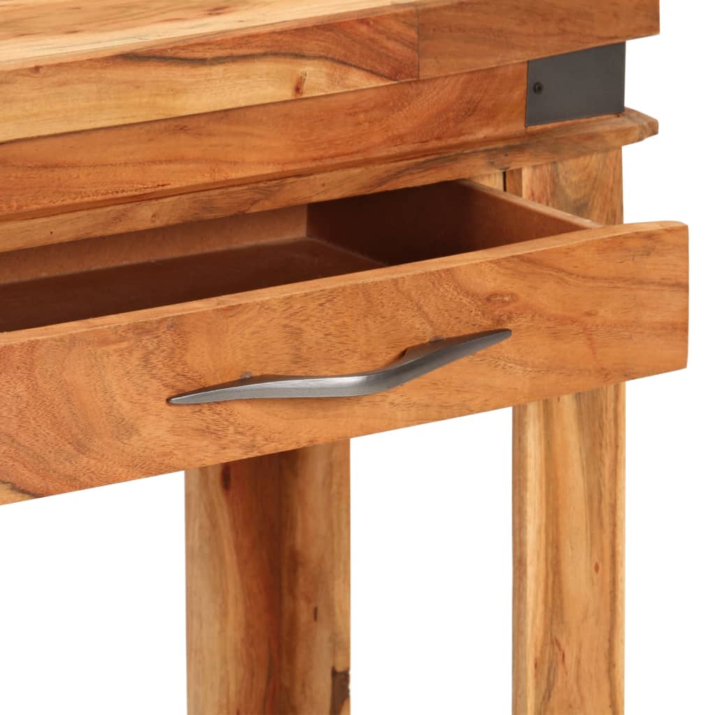 vidaXL Stolik konsolowy, 110x34x74 cm, lite drewno akacjowe