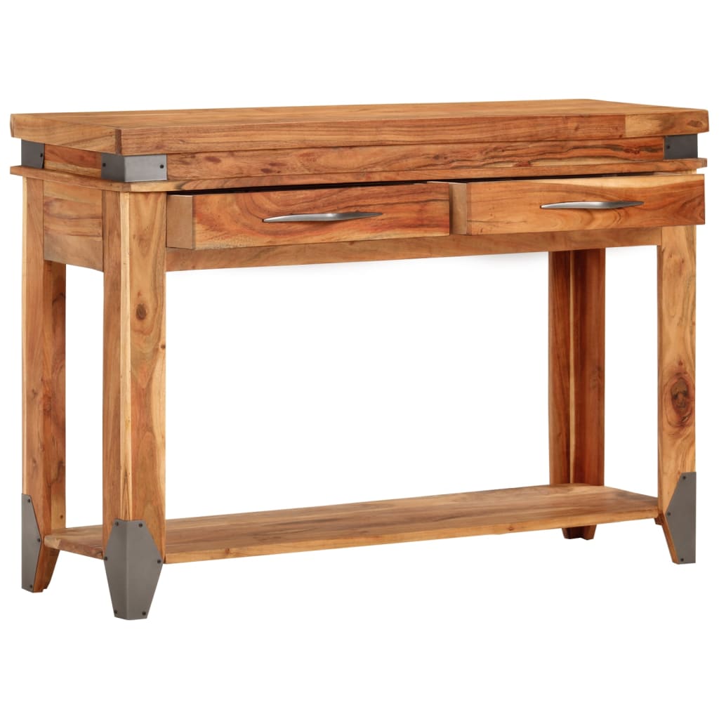 vidaXL Stolik konsolowy, 110x34x74 cm, lite drewno akacjowe