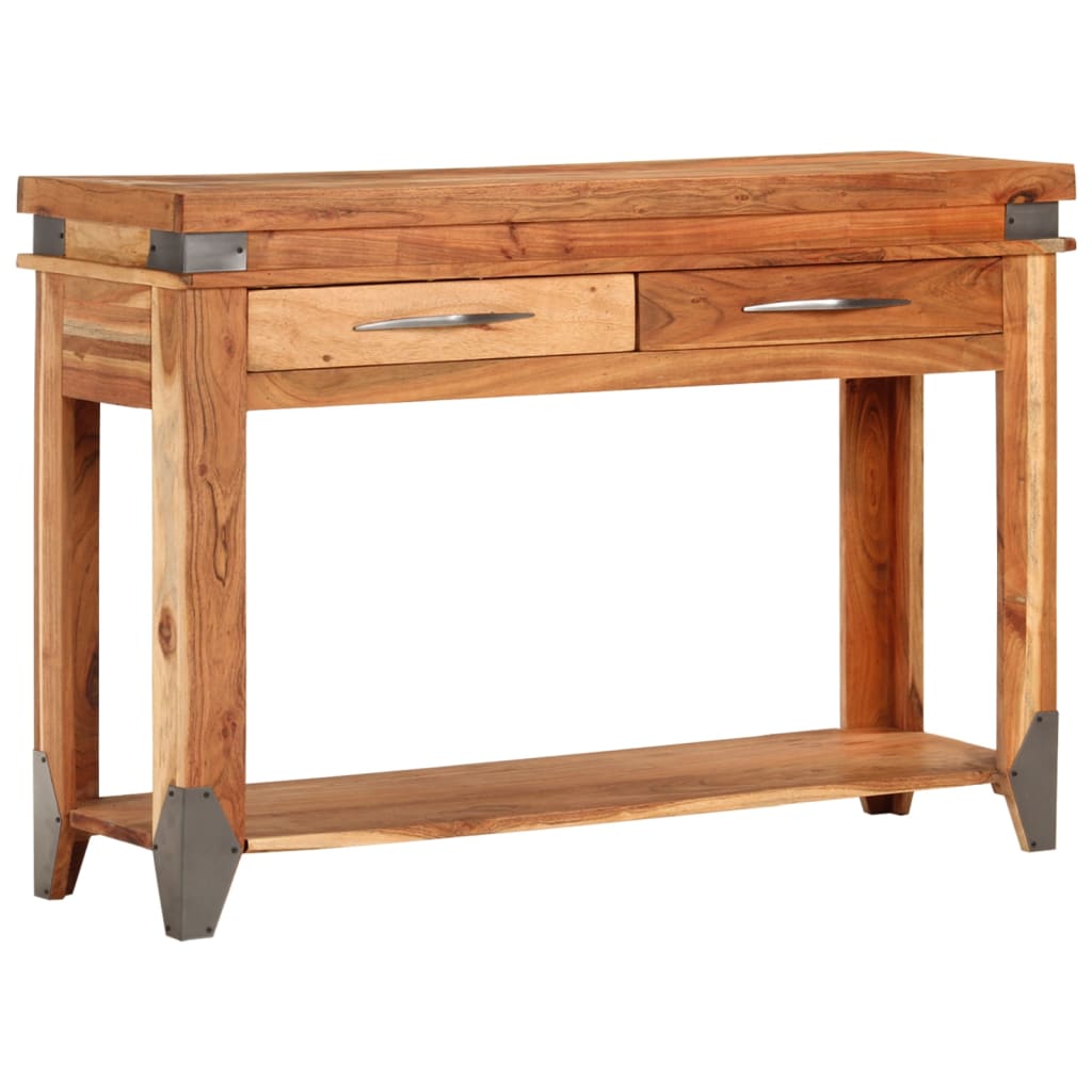 vidaXL Stolik konsolowy, 110x34x74 cm, lite drewno akacjowe
