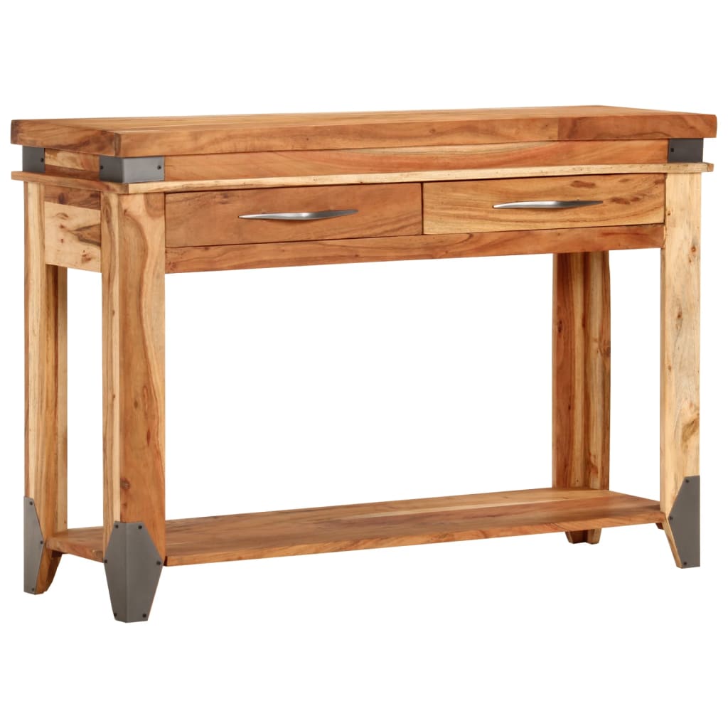 vidaXL Stolik konsolowy, 110x34x74 cm, lite drewno akacjowe