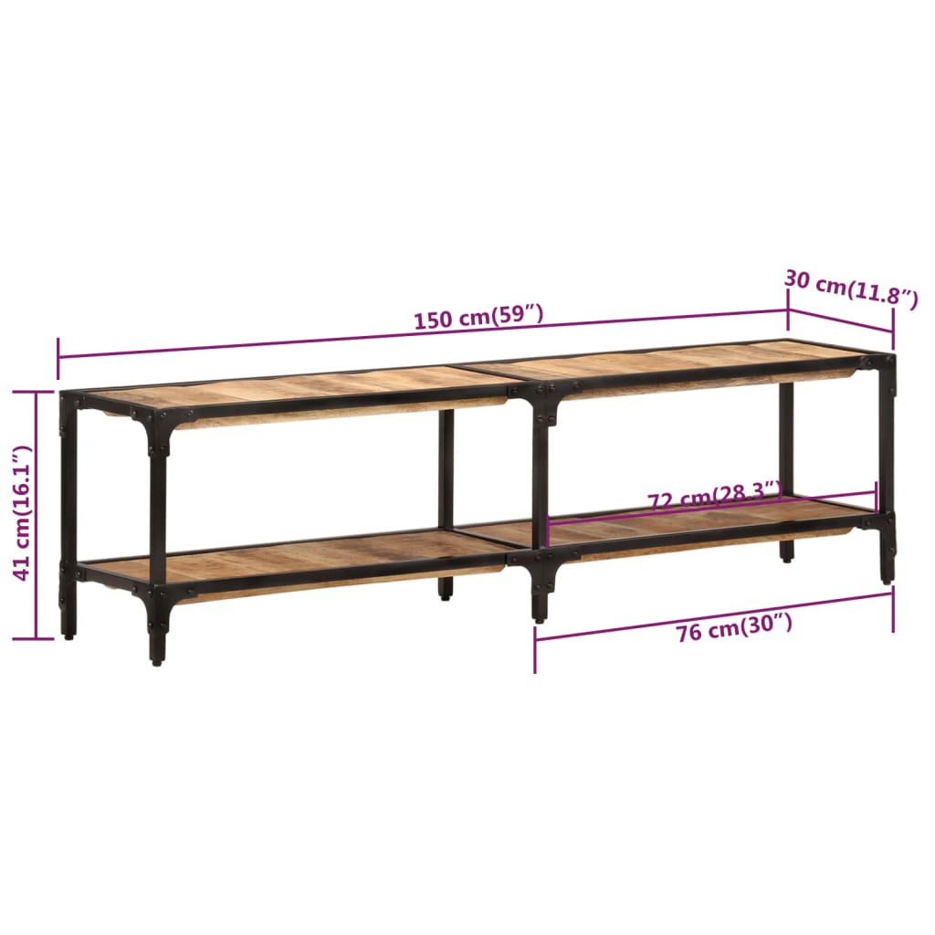 vidaXL Szafka pod TV, 150x30x41 cm, lite drewno mango