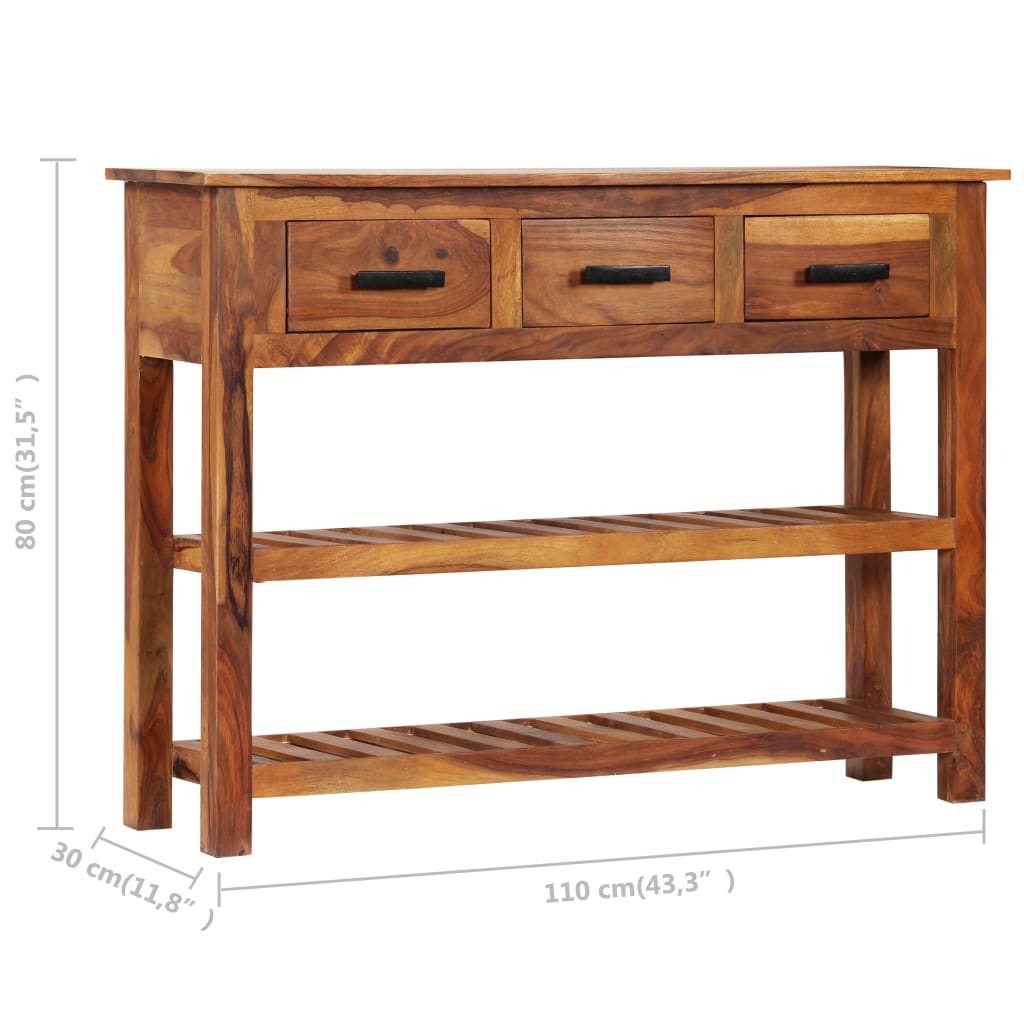 vidaXL Szafka z 3 szufladami, 110 x 30 x 80 cm, lite drewno akacjowe