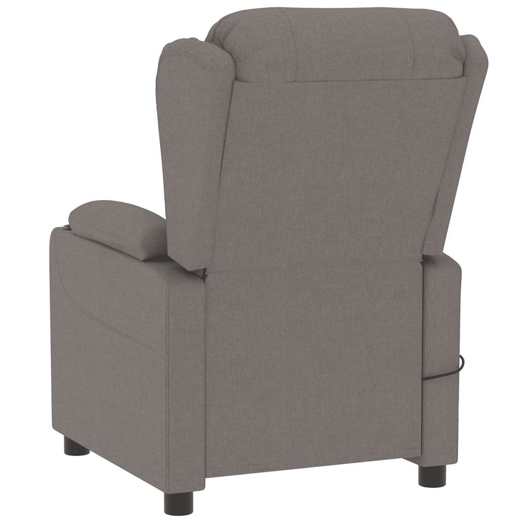 vidaXL Fotel masujący, taupe, tkanina