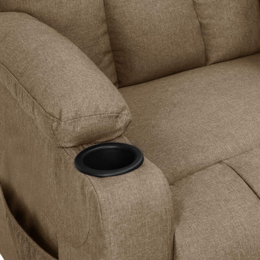 vidaXL Fotel rozkładany, kolor taupe, obity tkaniną