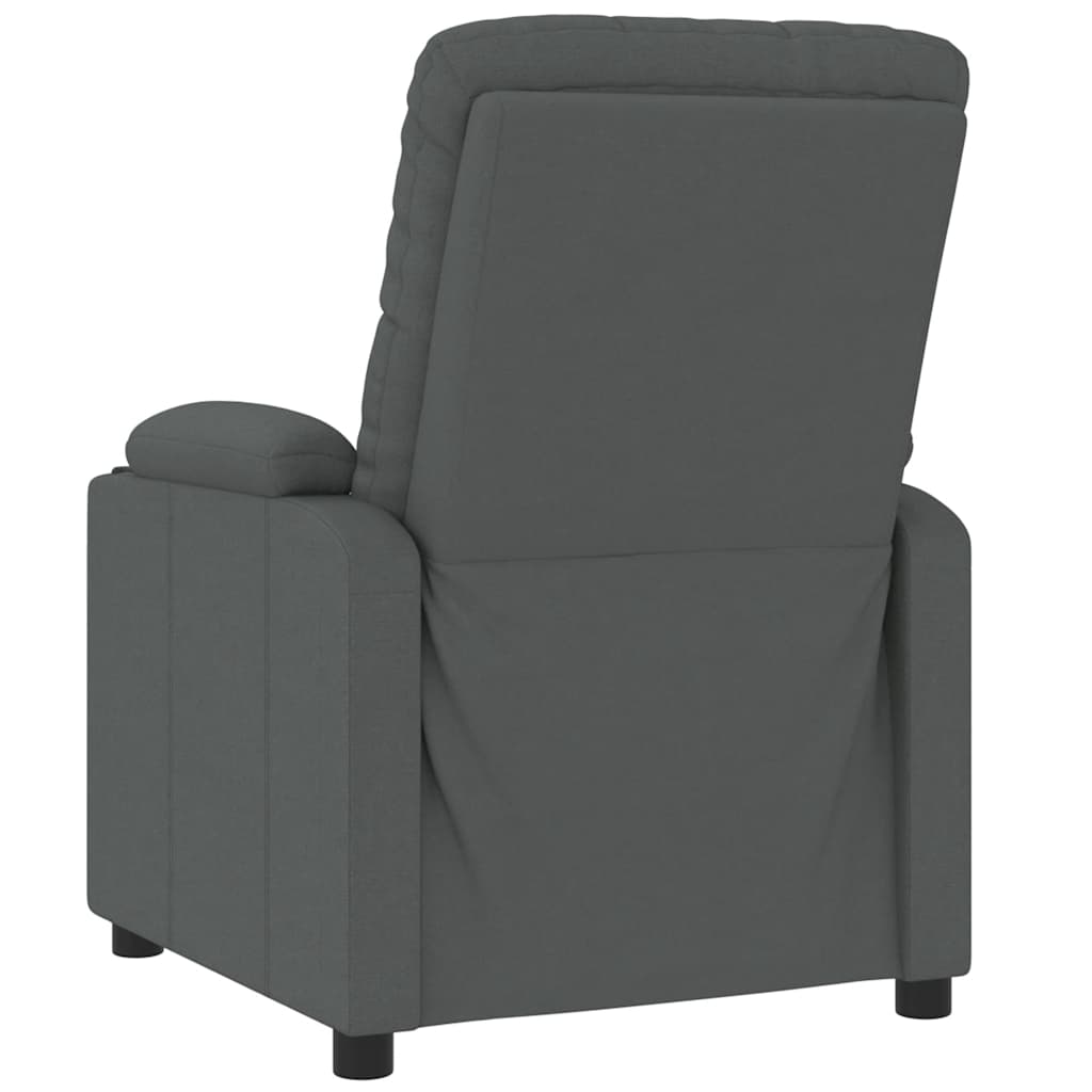 vidaXL Fotel rozkładany, ciemnoszary, tapicerowany tkaniną