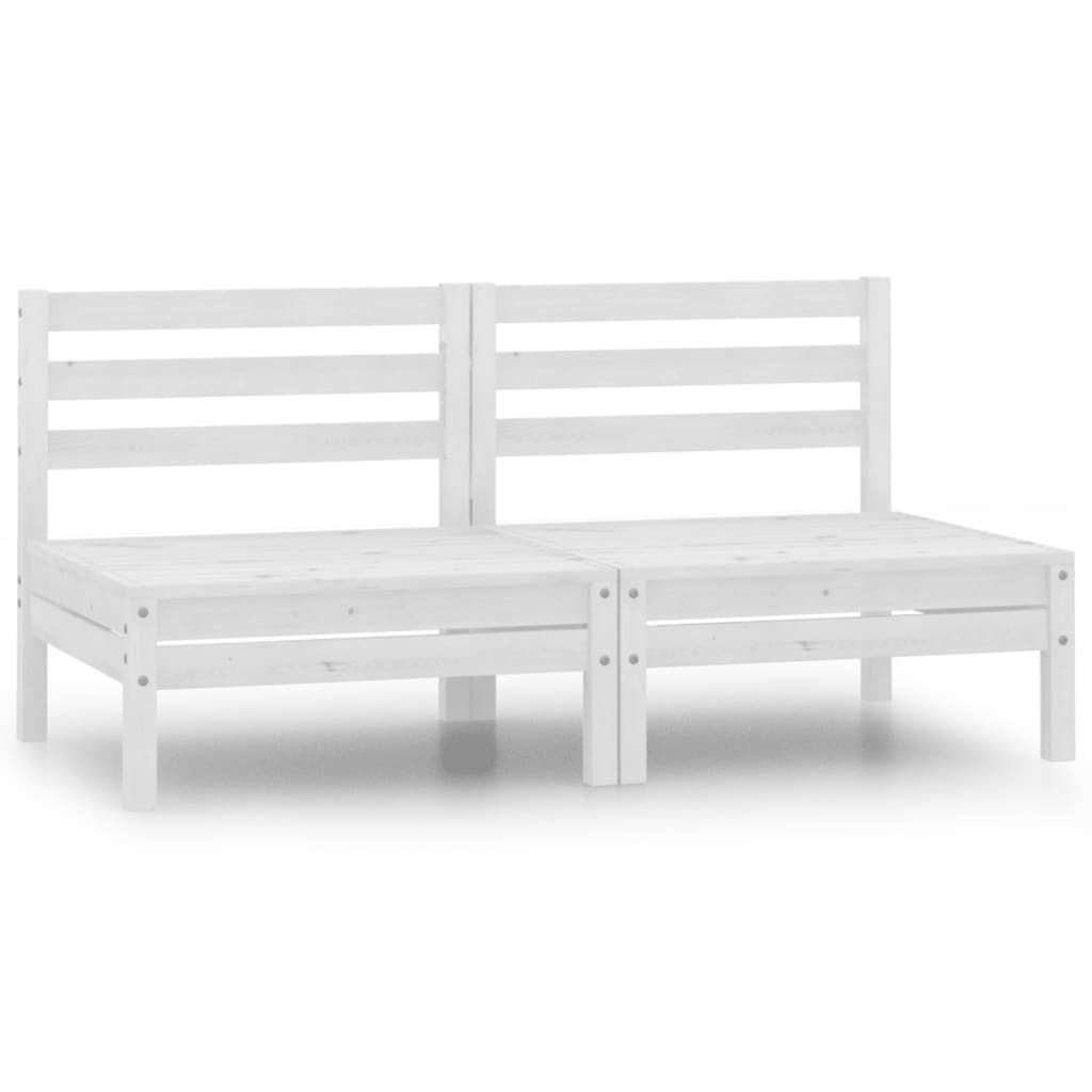 vidaXL 2-osobowa sofa ogrodowa, biała, lite drewno sosnowe