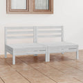 vidaXL 2-osobowa sofa ogrodowa, biała, lite drewno sosnowe