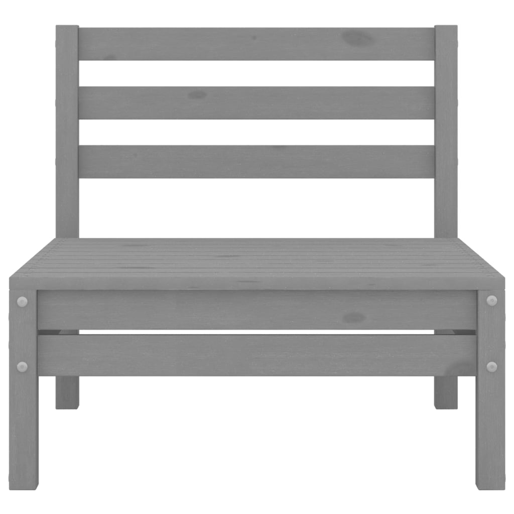 vidaXL 2-osobowa sofa ogrodowa, szara, lite drewno sosnowe