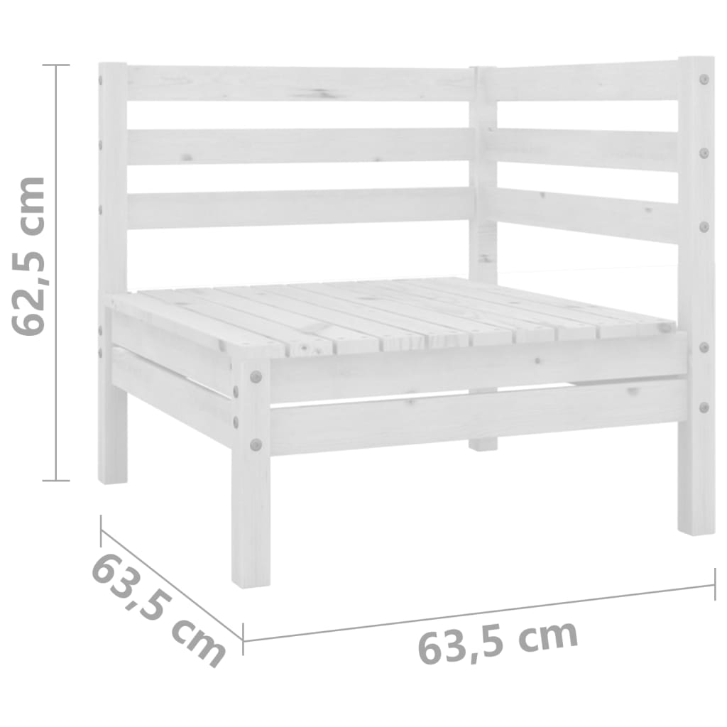 vidaXL 2-osobowa sofa ogrodowa, biała, lite drewno sosnowe