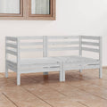 vidaXL 2-osobowa sofa ogrodowa, biała, lite drewno sosnowe