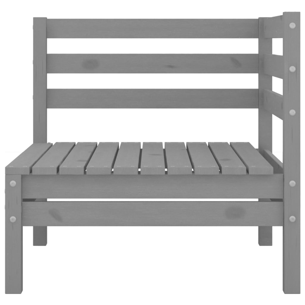 vidaXL 2-osobowa sofa ogrodowa, szara, lite drewno sosnowe