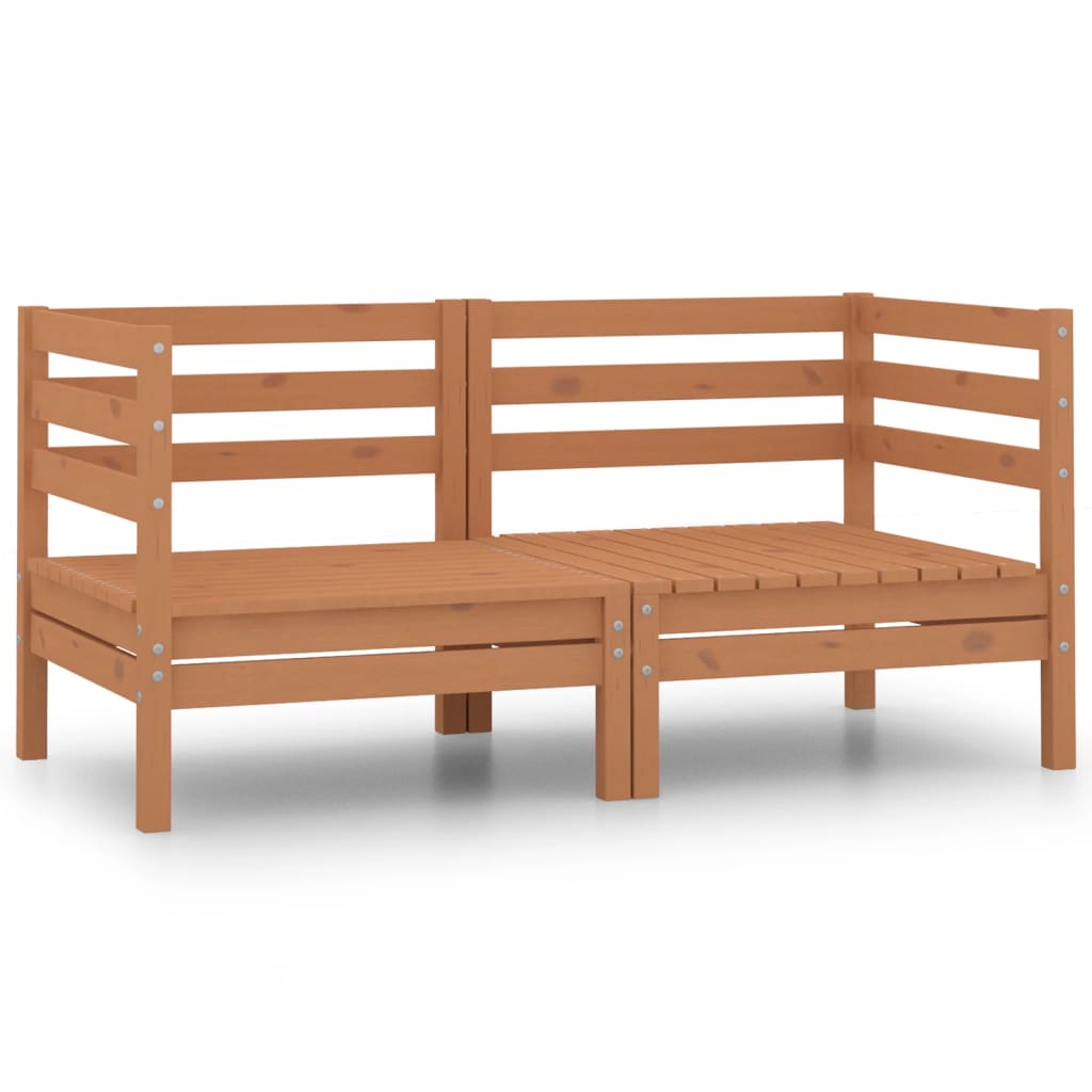 vidaXL 2-osobowa sofa ogrodowa, miodowy brąz, lite drewno sosnowe