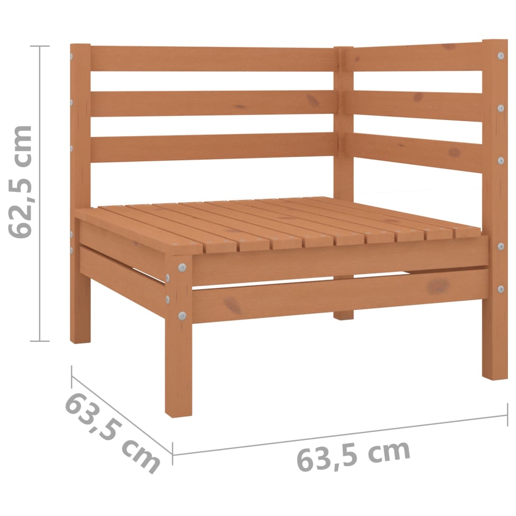 vidaXL 2-osobowa sofa ogrodowa, miodowy brąz, lite drewno sosnowe