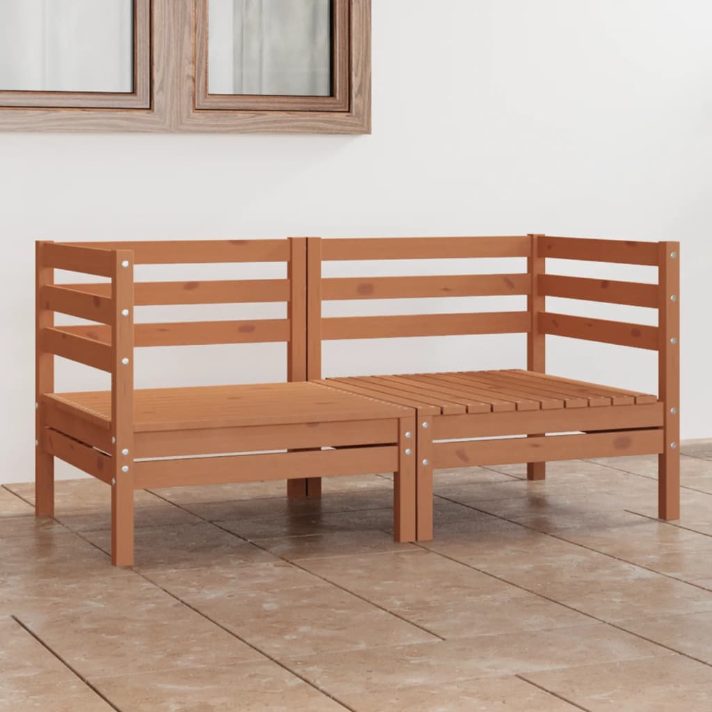 vidaXL 2-osobowa sofa ogrodowa, miodowy brąz, lite drewno sosnowe