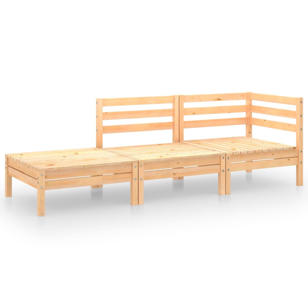 vidaXL 3-cz. zestaw wypoczynkowy do ogrodu, lite drewno sosnowe