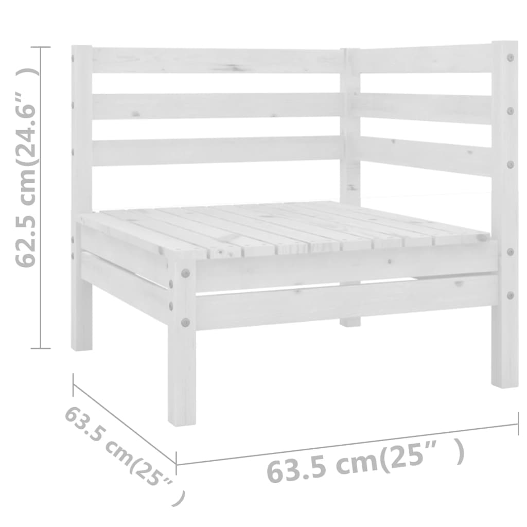 vidaXL 6-cz. zestaw wypoczynkowy do ogrodu, biały, drewno sosnowe