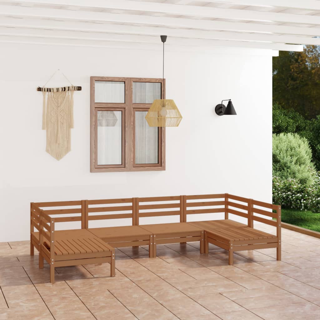 vidaXL 6-cz. zestaw wypoczynkowy do ogrodu, miodowy brąz, sosnowy