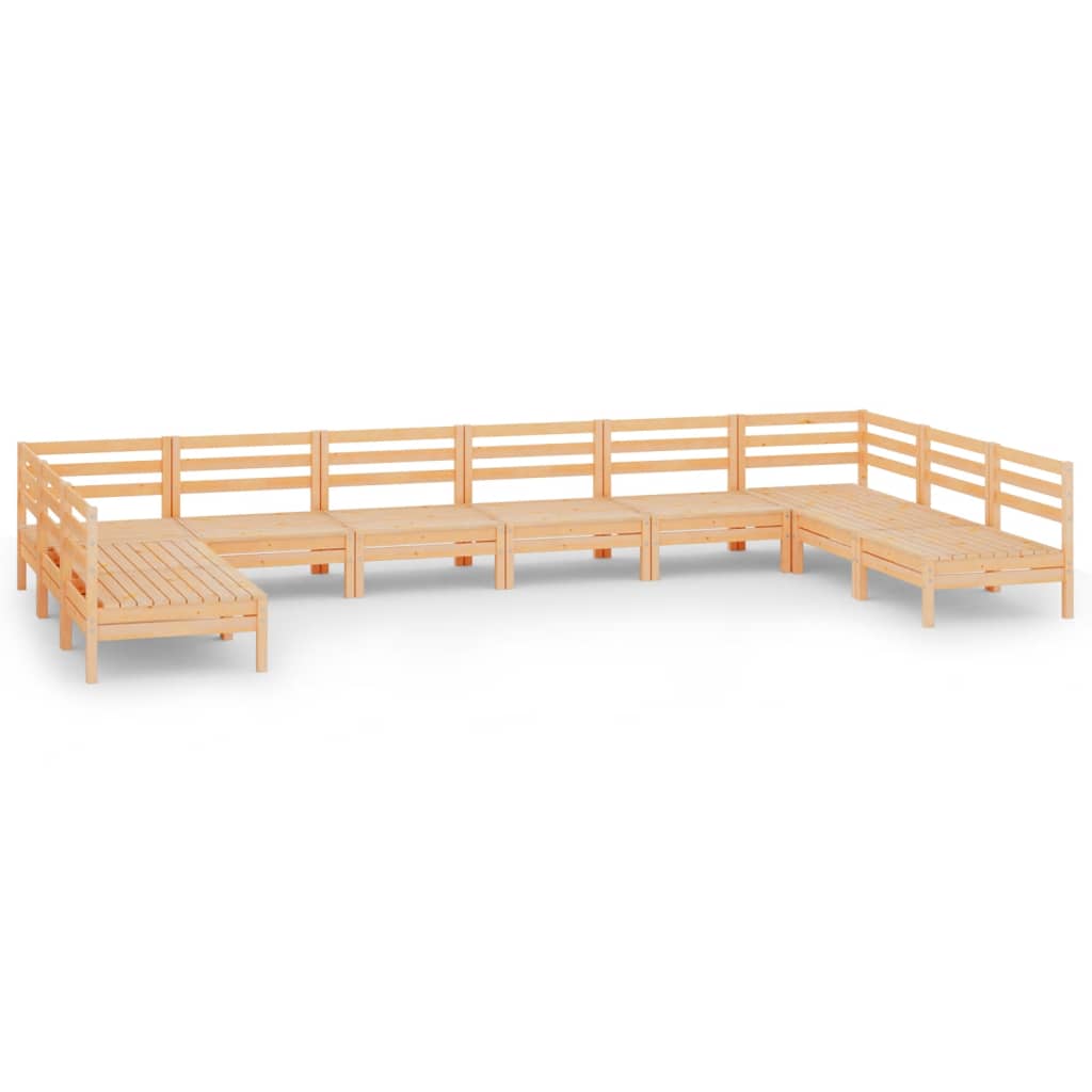 vidaXL 10-cz. zestaw wypoczynkowy do ogrodu, lite drewno sosnowe